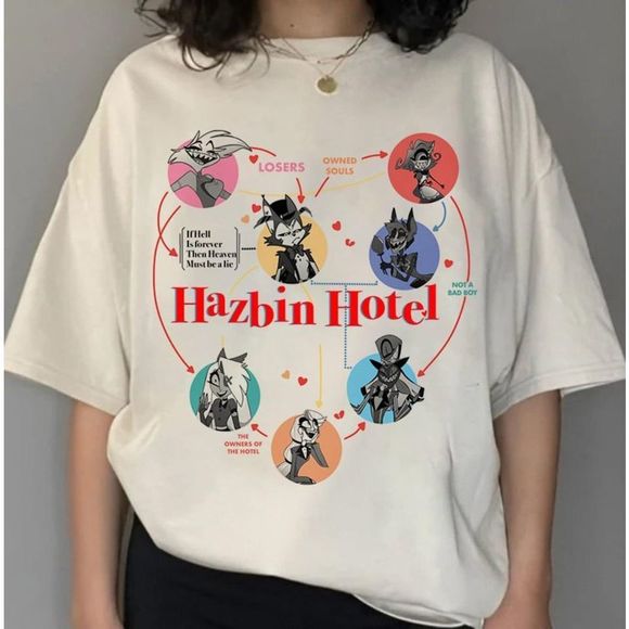 Hazbin Hotel Falsettos Shirt Hazbin Hotel Cartoon Unisex Tee - Picture 1 of 4